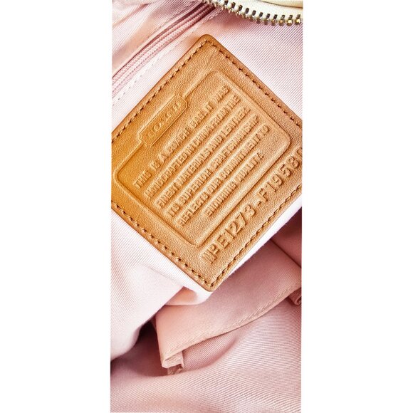 Y2K Coach Hamptons Large Ergo Soho Ivory Cream & Camel Leather Hobo Buckle Bag - Picture 9 of 16